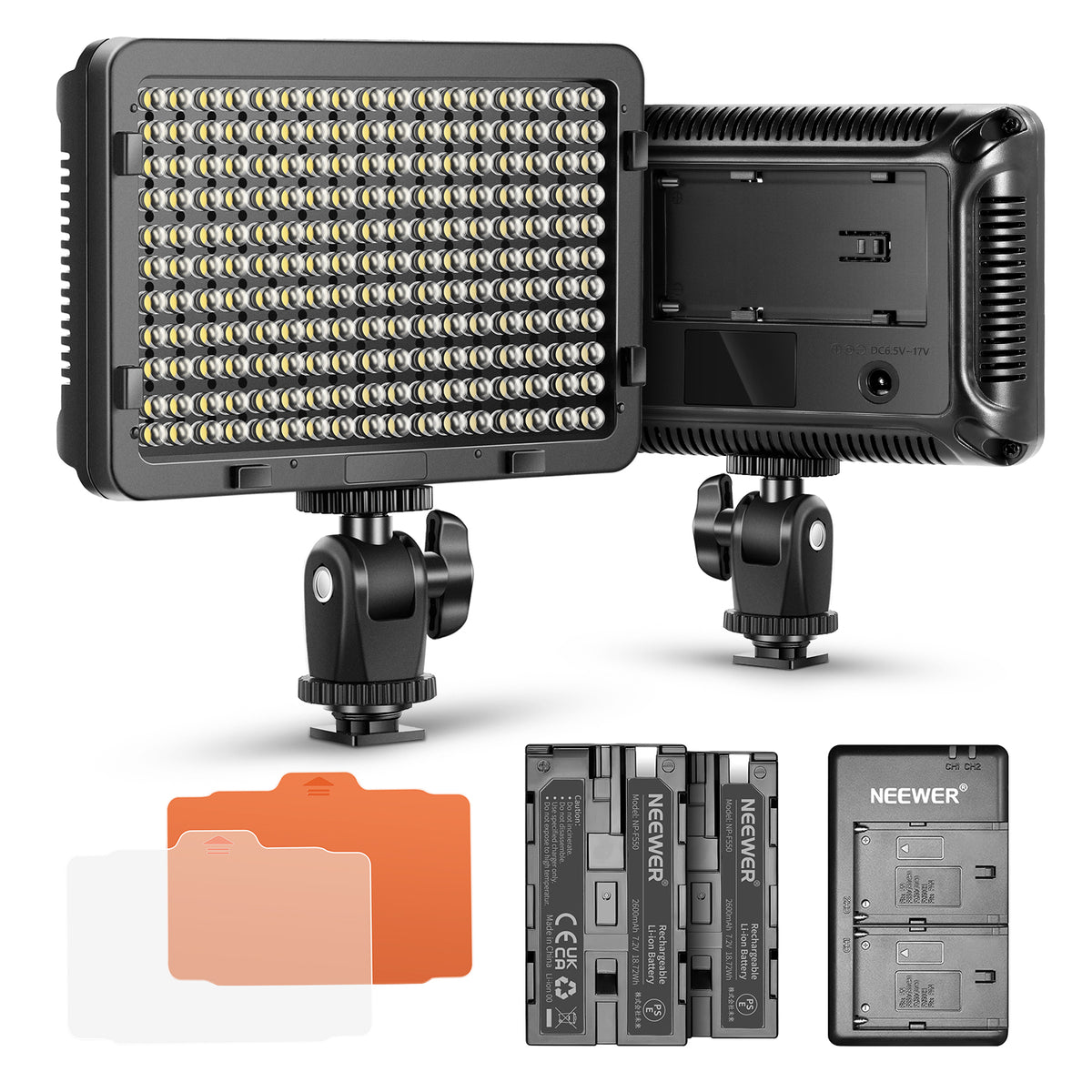 NEEWER オンカメラLEDパネルライト 調光可能な176 LEDビデオライト 2
