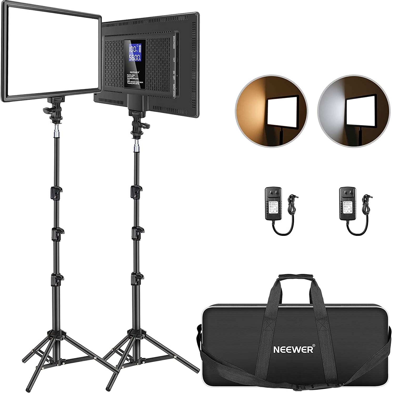 Neewer 3 Packs Advanced 2.4G 660 LED Video Light Photography Lighting Kit,  Dimmable Bi-Color LED Panel with LCD Screen for Portr - China LED and Video  Light price