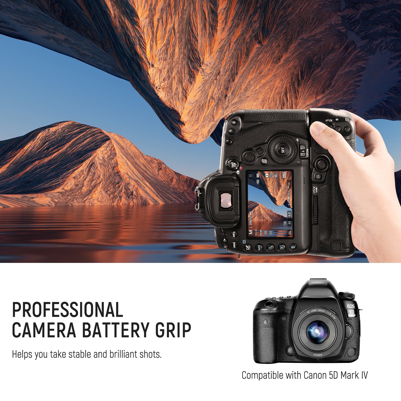 NEEWER BG-E20 バッテリーグリップ Canon 5D Mark IV デジタル一眼レフカメラ用