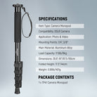 Specifications of the NEEWER TP41 Aluminum Alloy Camera Monopod