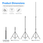 Product dimensions of the NEEWER ST-300 300cm Photo Light Stand